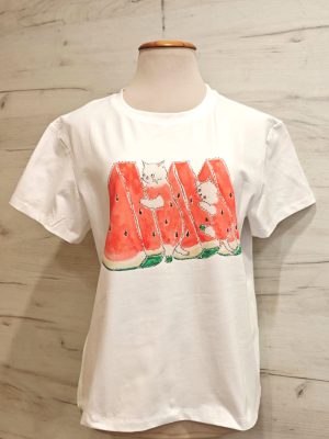 camiseta sandia y cats
