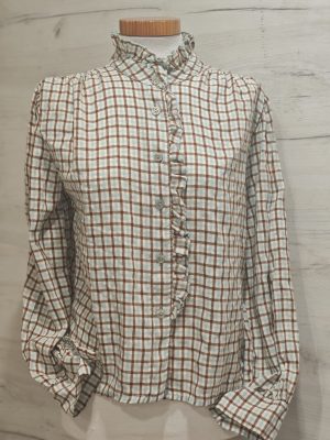 Blusa Cuadros Vintage Azul