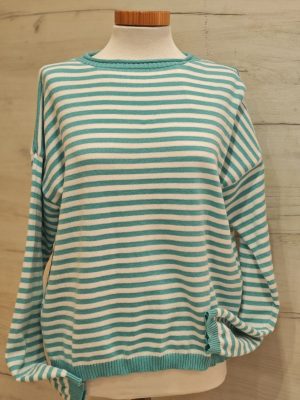 Jersey Rayas Azul Turquesa