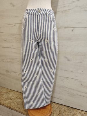 Vaquero Rayas y Flores Azul