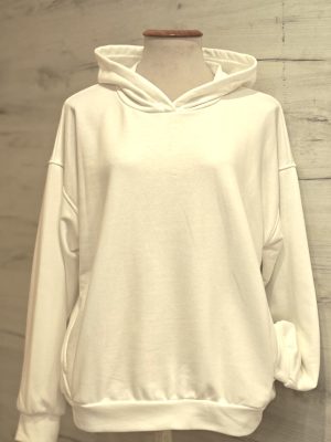 sudadera sprint capucha blanca