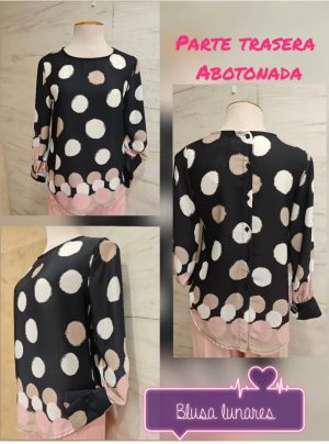 blusa negra lunares