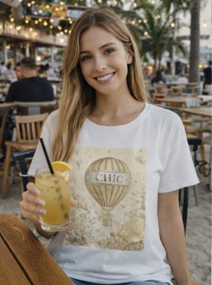 camiseta blanca globo amarilla