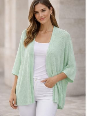 chaqueta verde claro brillos