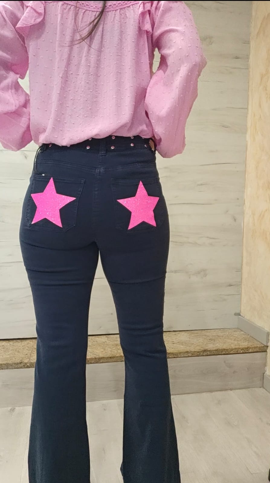 Vaquero azul marino tachuelas y estrellas - Imagen 3