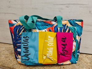 bolsa de playa turquesa