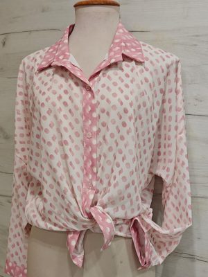 blusa topos dobles en rosa