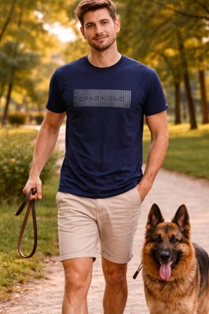 Camiseta Azul Marino rectangulo