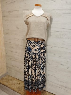 conjunto falda estampada