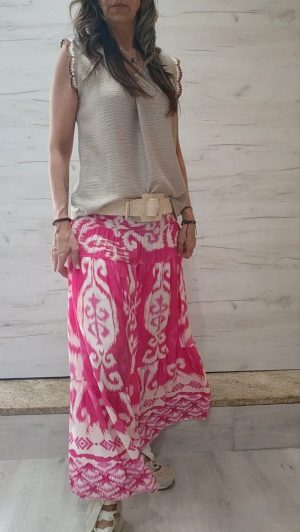 Falda larga fuxia