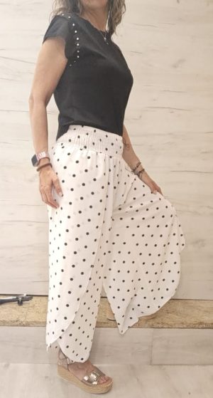 pantalon blanco topos